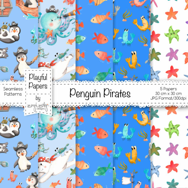 Digitale Papiere Penguin Pirates [Digital]