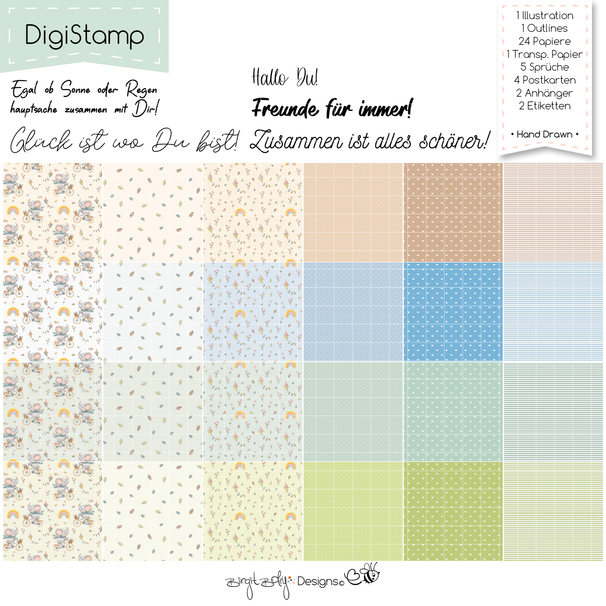 Digistamps Elephant Bicycle Ride [Digital] – Bild 3