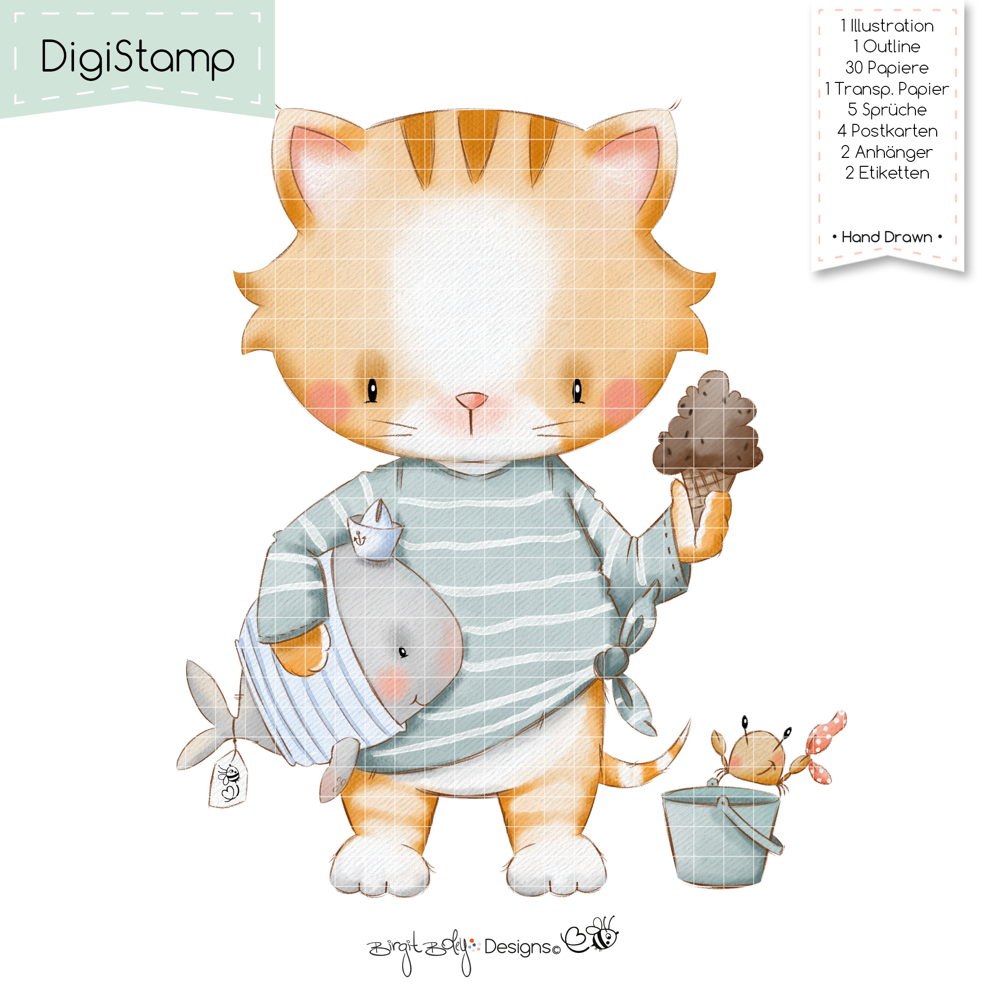 Digistamps Kity In The Summer [Digital]