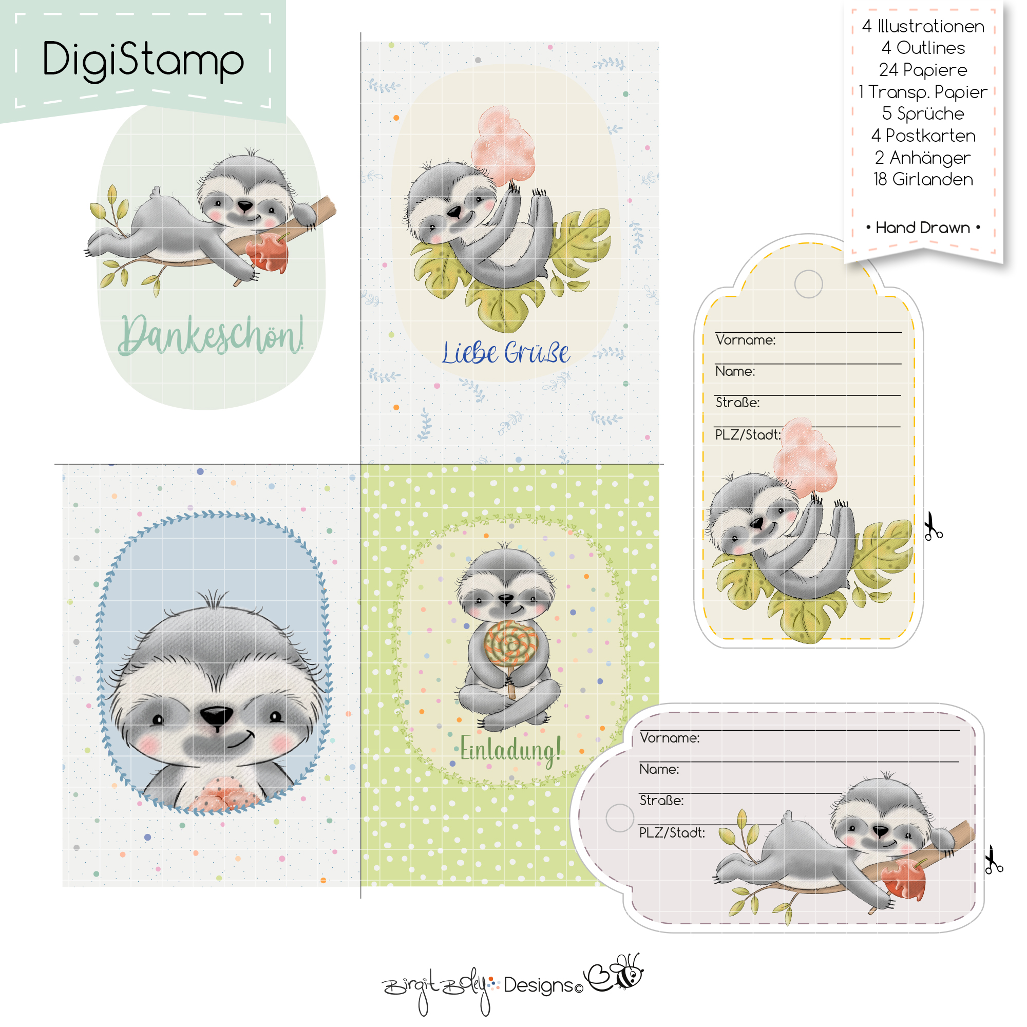 Digistamps Sweet Sloth [Digital] – Bild 4