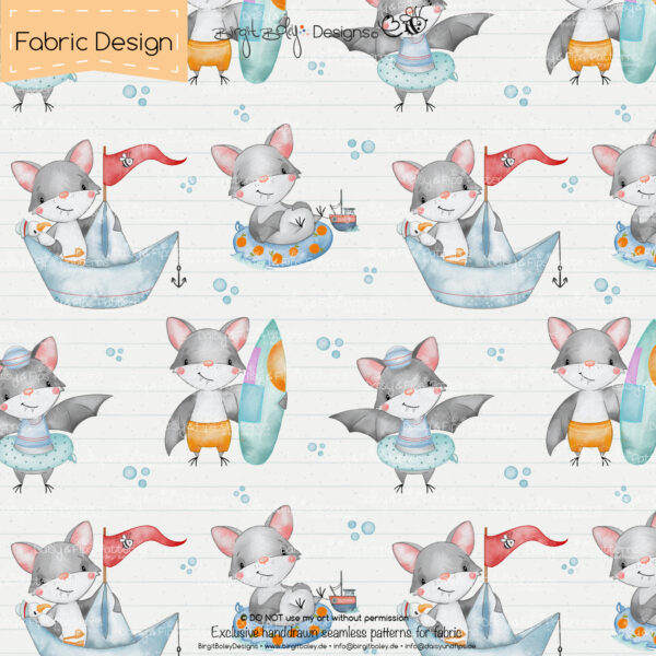 Stoffdesign Bens Beach Day • White • Non Exclusiv [Digital] – Bild 2