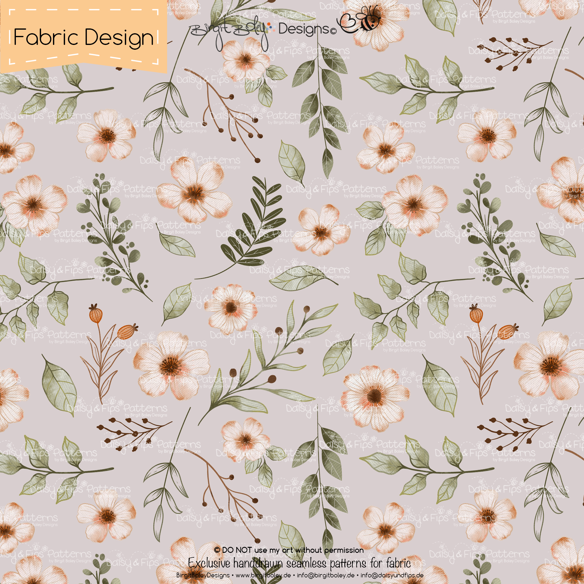 Stoffdesign Blumen_01 • Lilac Ash • Non Exclusiv [Digital] – Bild 2