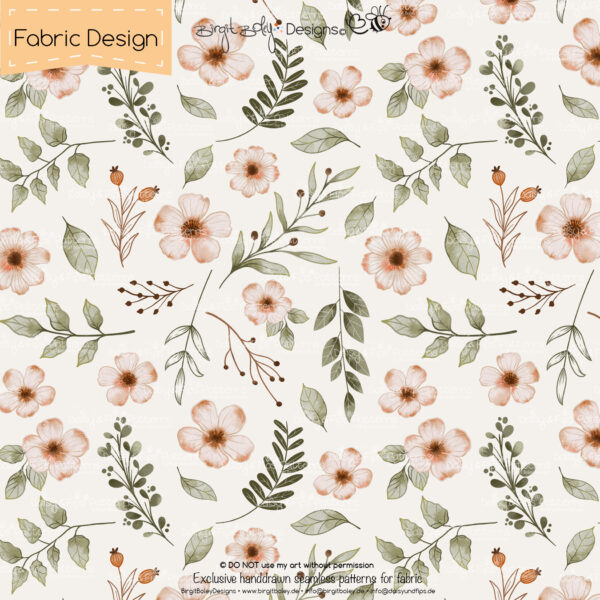 Stoffdesign Blumen_01 • Tofu • Non Exclusiv [Digital] – Bild 2