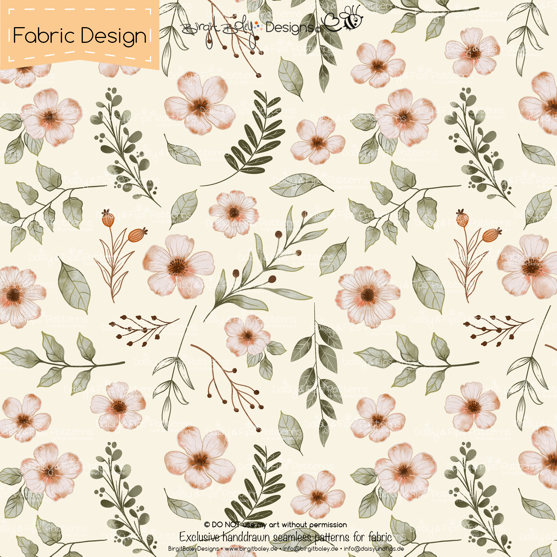Stoffdesign Blumen_01 • Vanilla • Non Exclusiv [Digital] – Bild 2