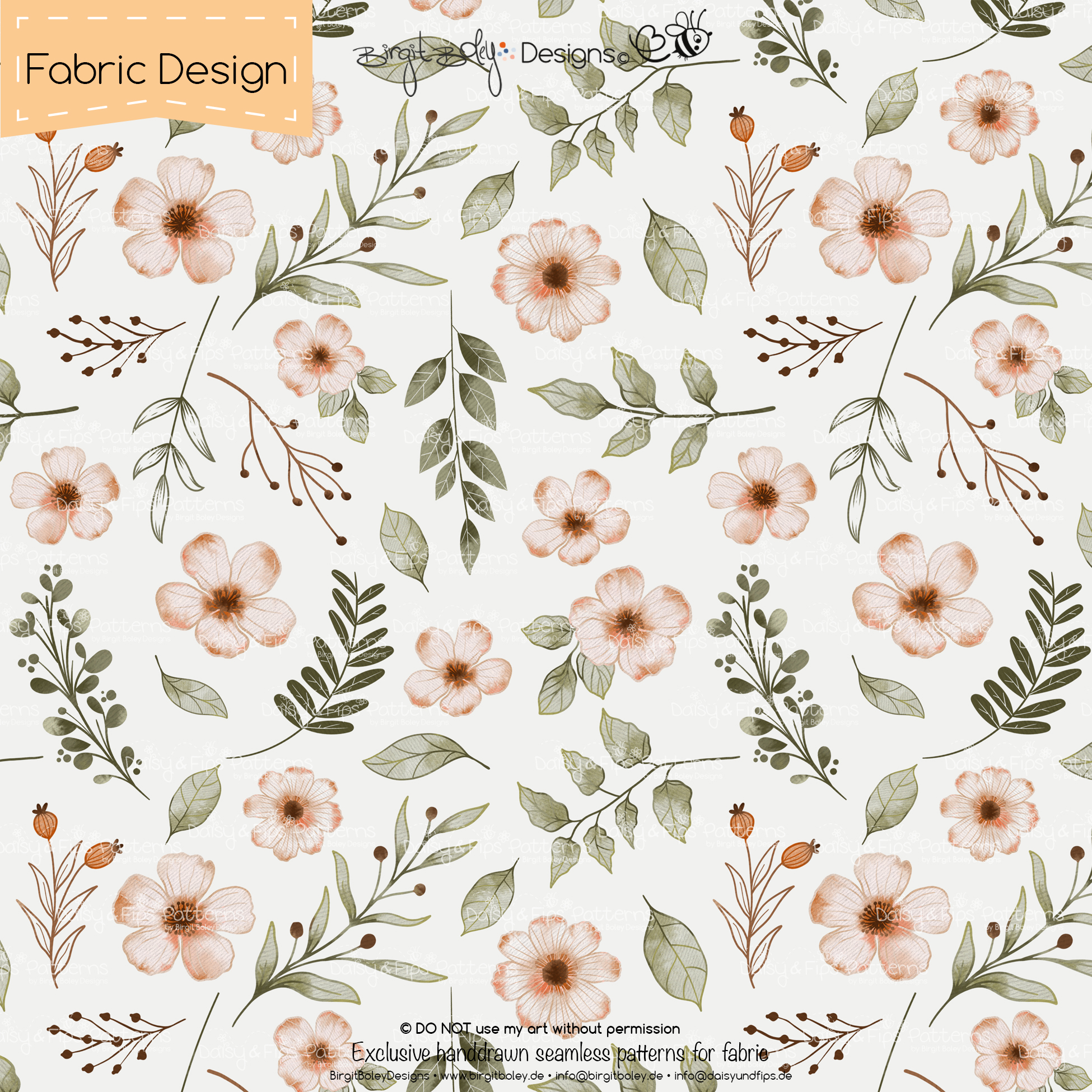 Stoffdesign Blumen_01 • White • Non Exclusiv [Digital] – Bild 2