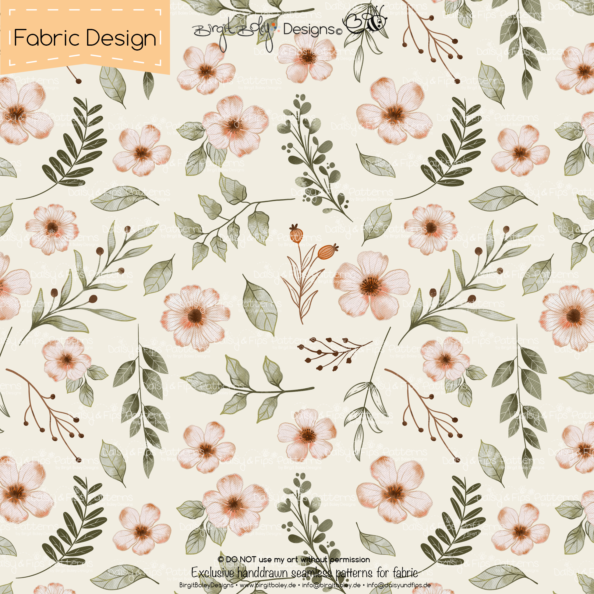 Stoffdesign Blumen_01 • Yellow • Non Exclusiv [Digital] – Bild 2