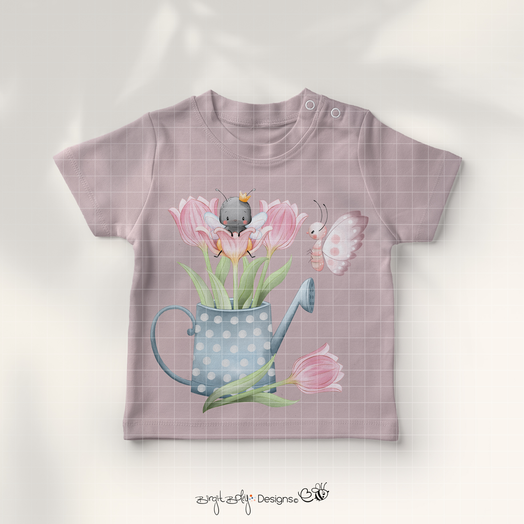 Bügelbildvorlage Bees Watering Can [Digital] – Bild 2