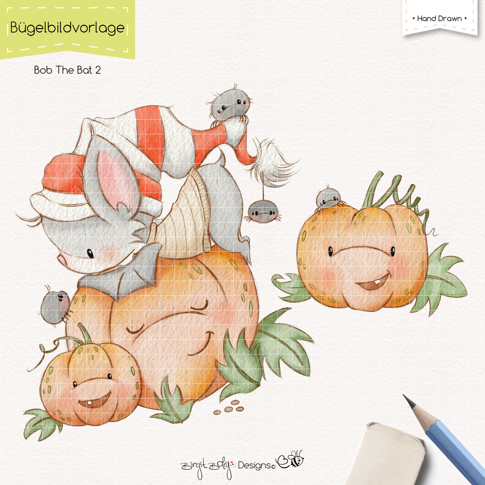 Bügelbildvorlage Bob The Bat 2 [Digital]