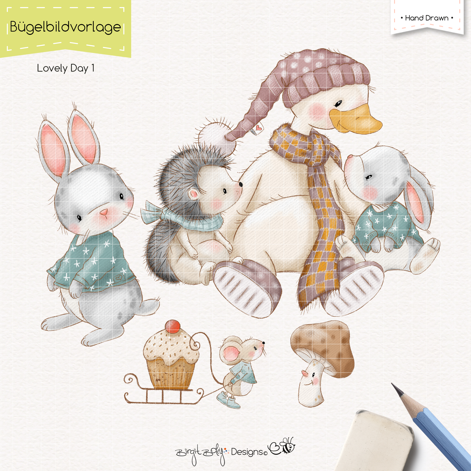 Bügelbildvorlage Lovely Day 1 [Digital]