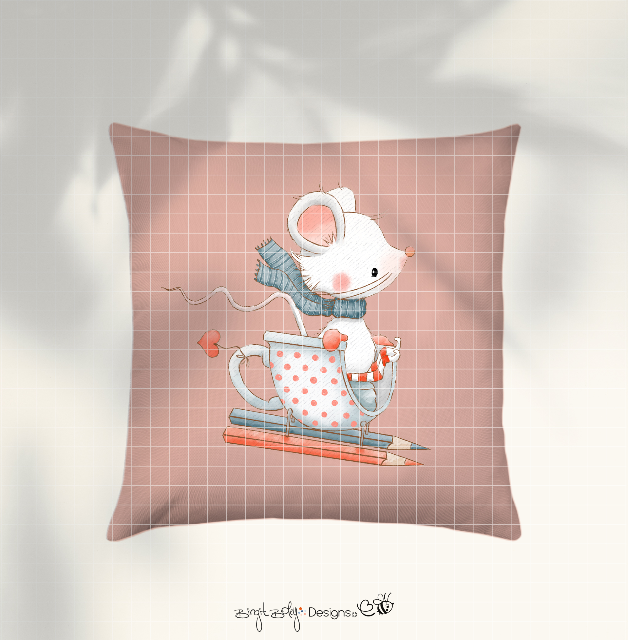 Bügelbildvorlage Maus Fips Schlitten Spaß [Digital] – Bild 3