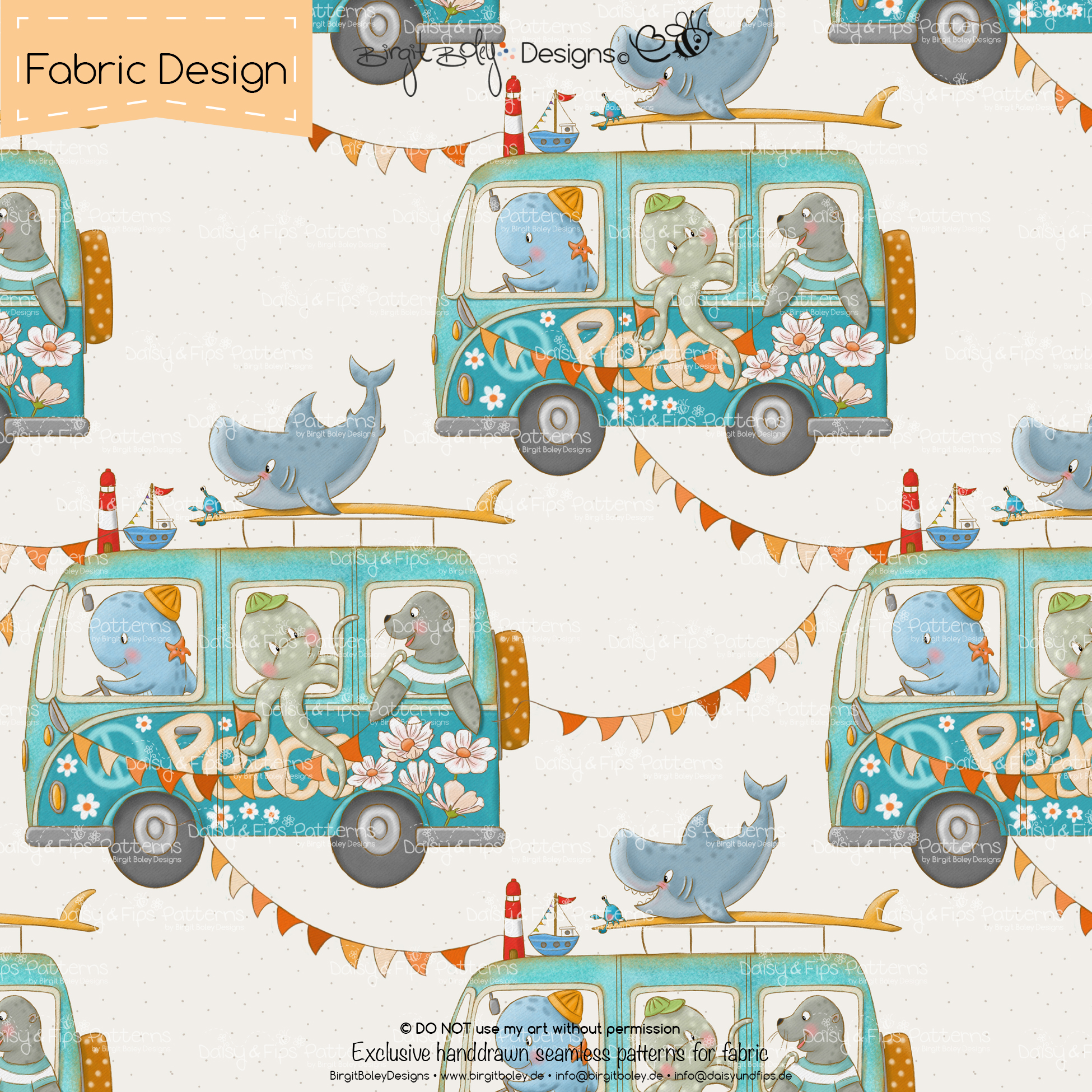 Stoffdesign Beach Trip • Tofu • Non Exclusiv [Digital] – Bild 2