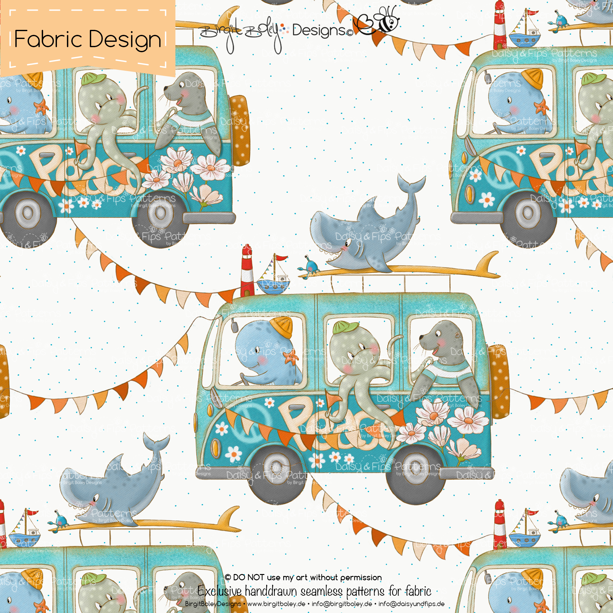 Stoffdesign Beach Trip • White • Non Exclusiv [Digital] – Bild 2