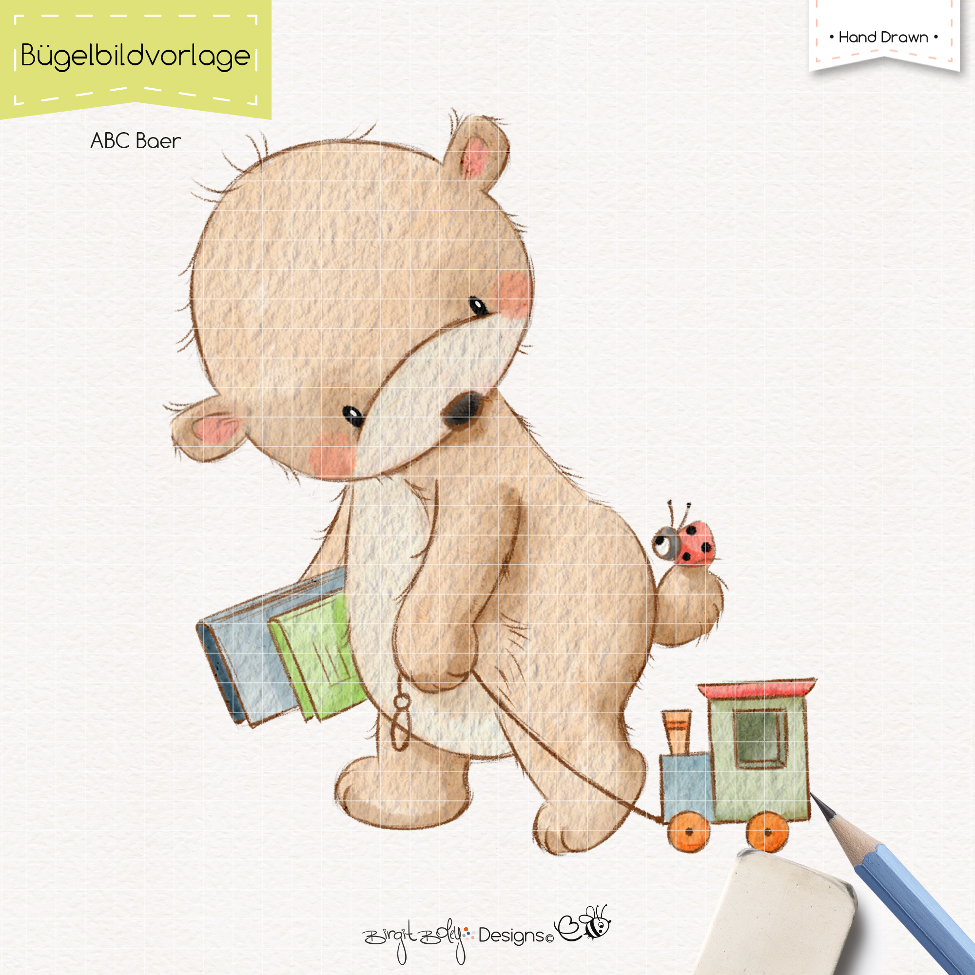 Bügelbildvorlage ABC Baer [Digital]