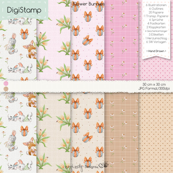 Digistamp Flower Bunnies [Digital] – Bild 2