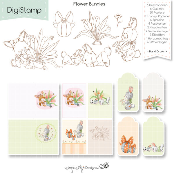 Digistamp Flower Bunnies [Digital] – Bild 4