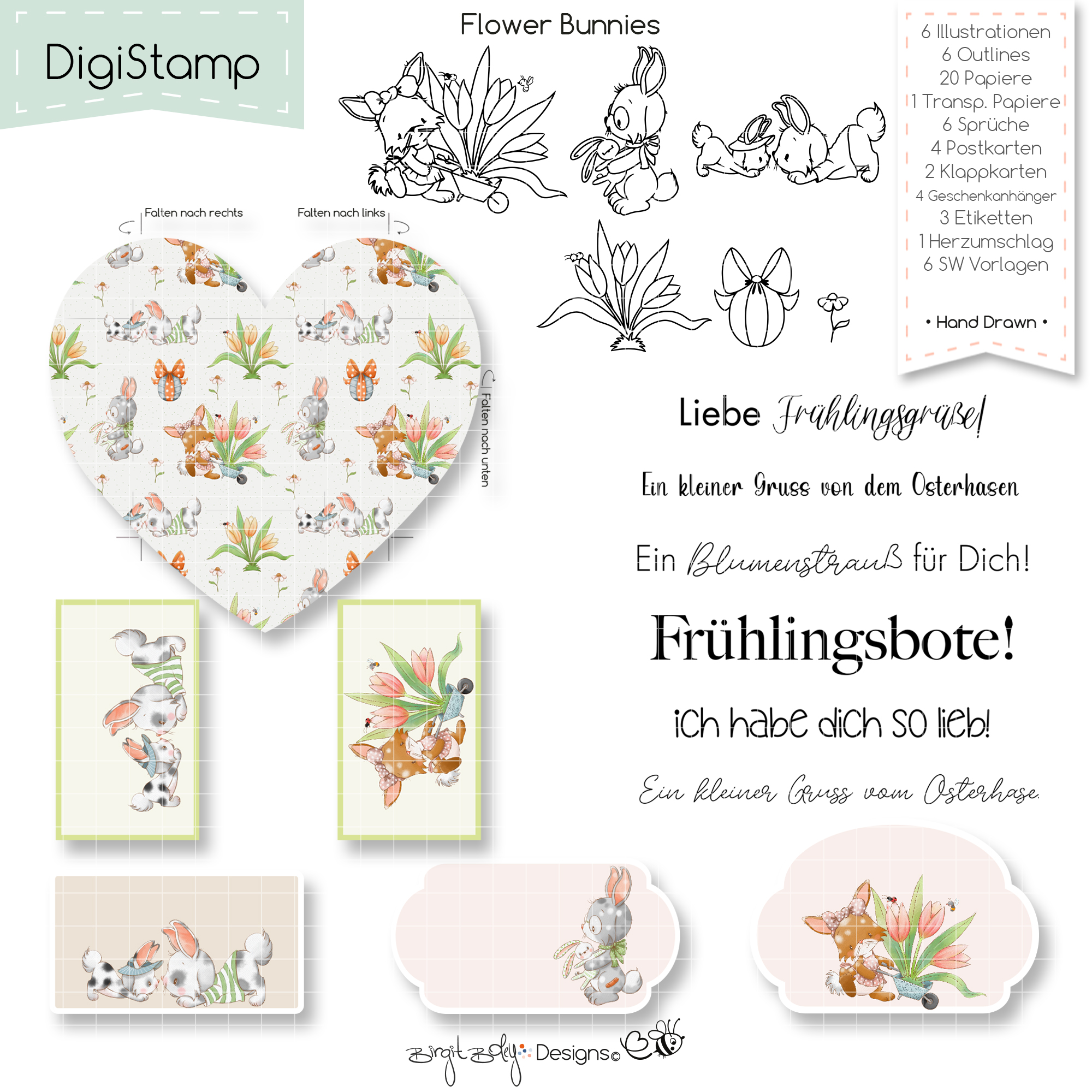 Digistamp Flower Bunnies [Digital] – Bild 5