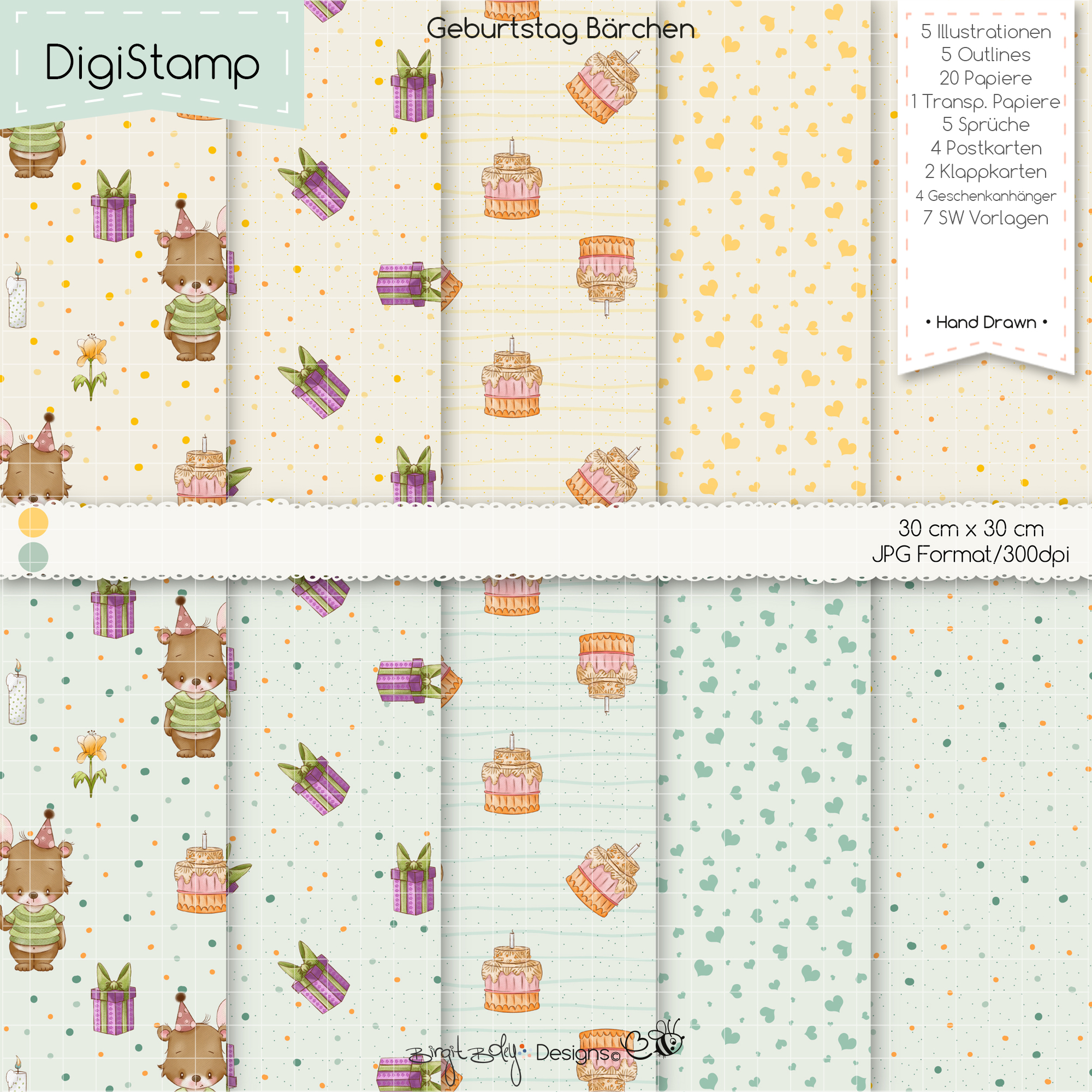 Digistamp Geburtstag Bärchen [Digital] – Bild 2