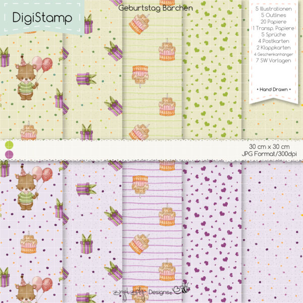 Digistamp Geburtstag Bärchen [Digital] – Bild 3