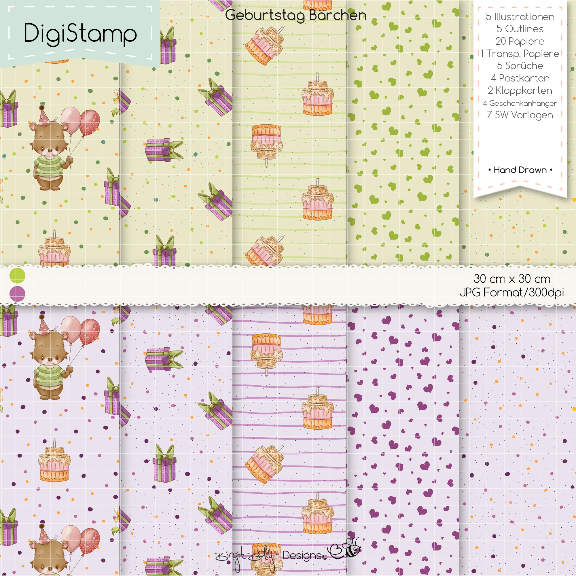 Digistamp Geburtstag Bärchen [Digital] – Bild 3