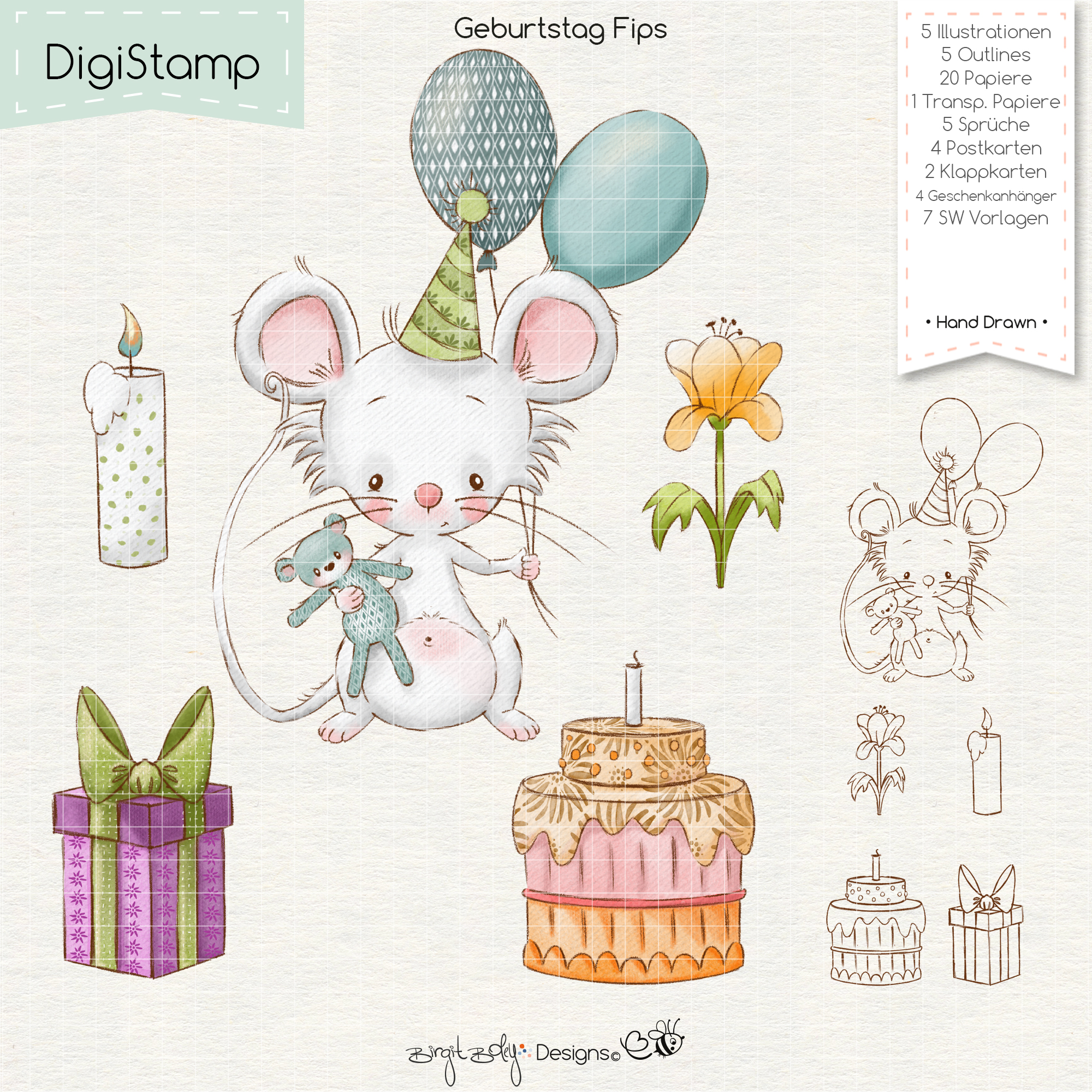 Digistamp Geburtstag Fips [Digital]