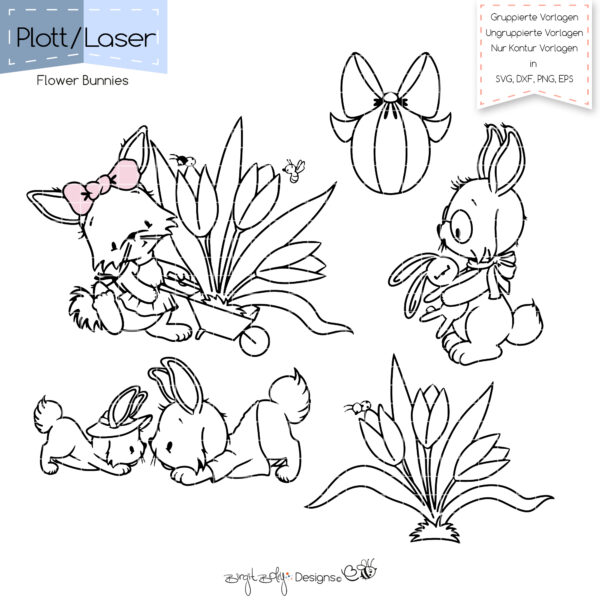 PlotLaser Flower Bunnies [Digital]