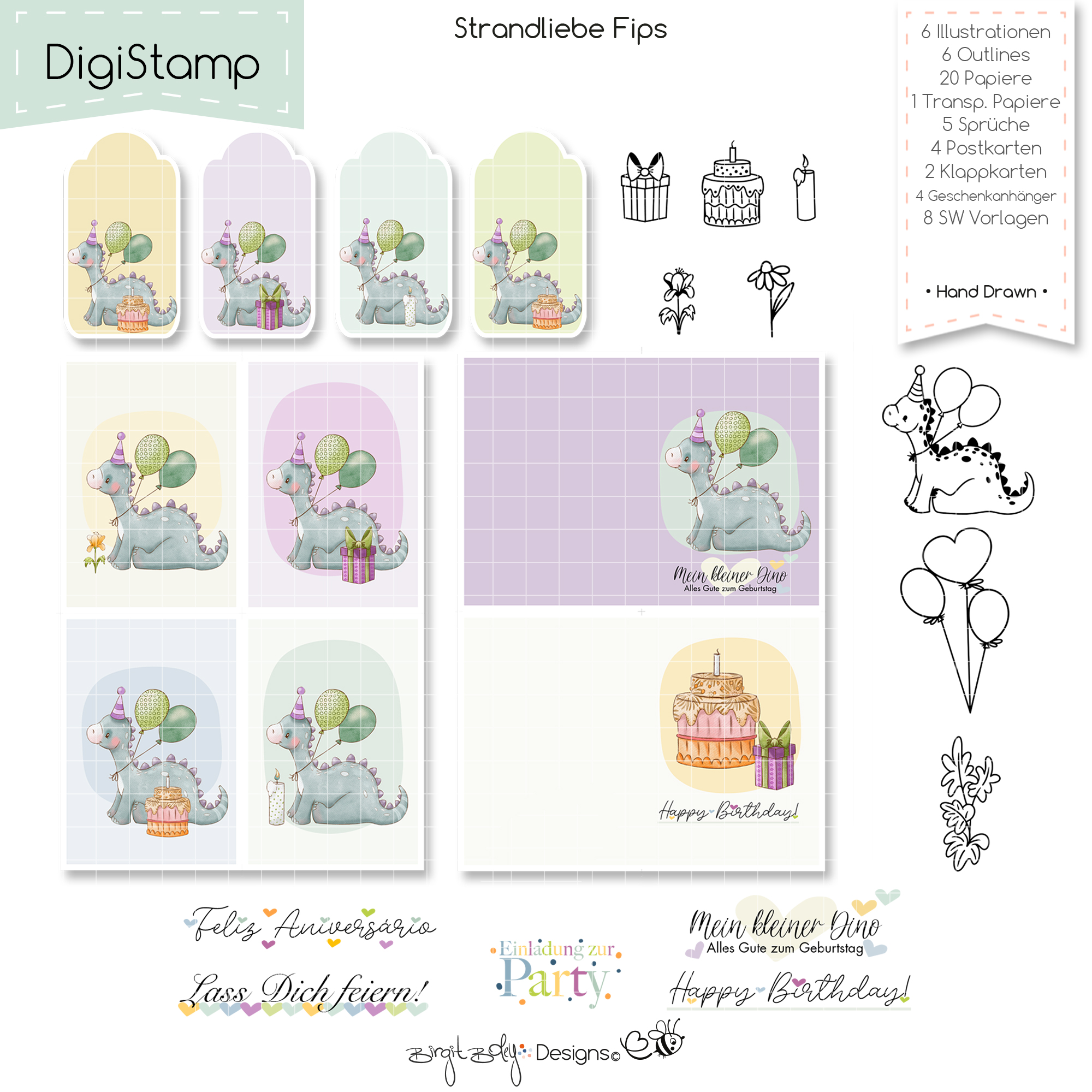 Digistamp Geburtstag Dino [Digital] – Bild 4