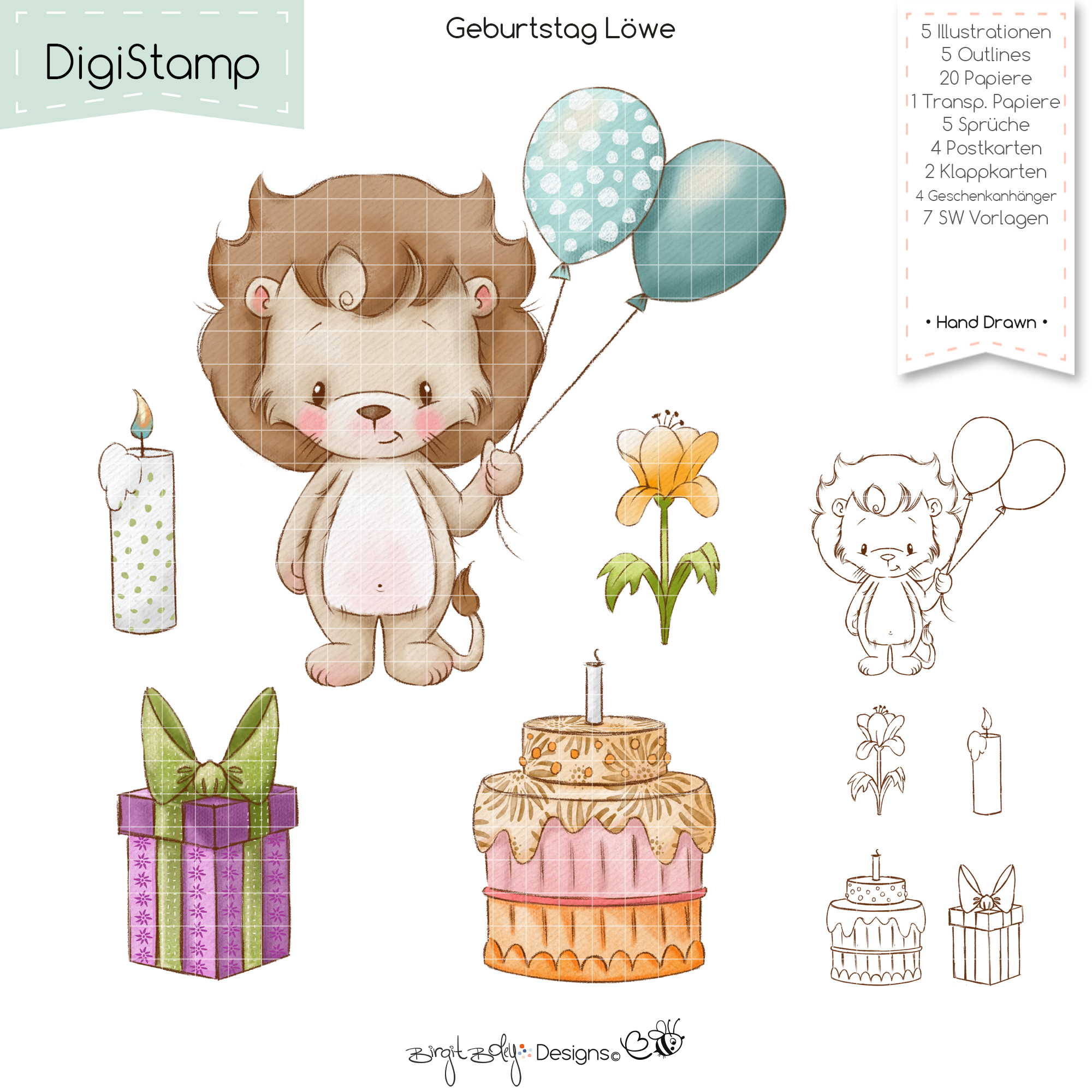 Digistamp Geburtstag Löwe [Digital]