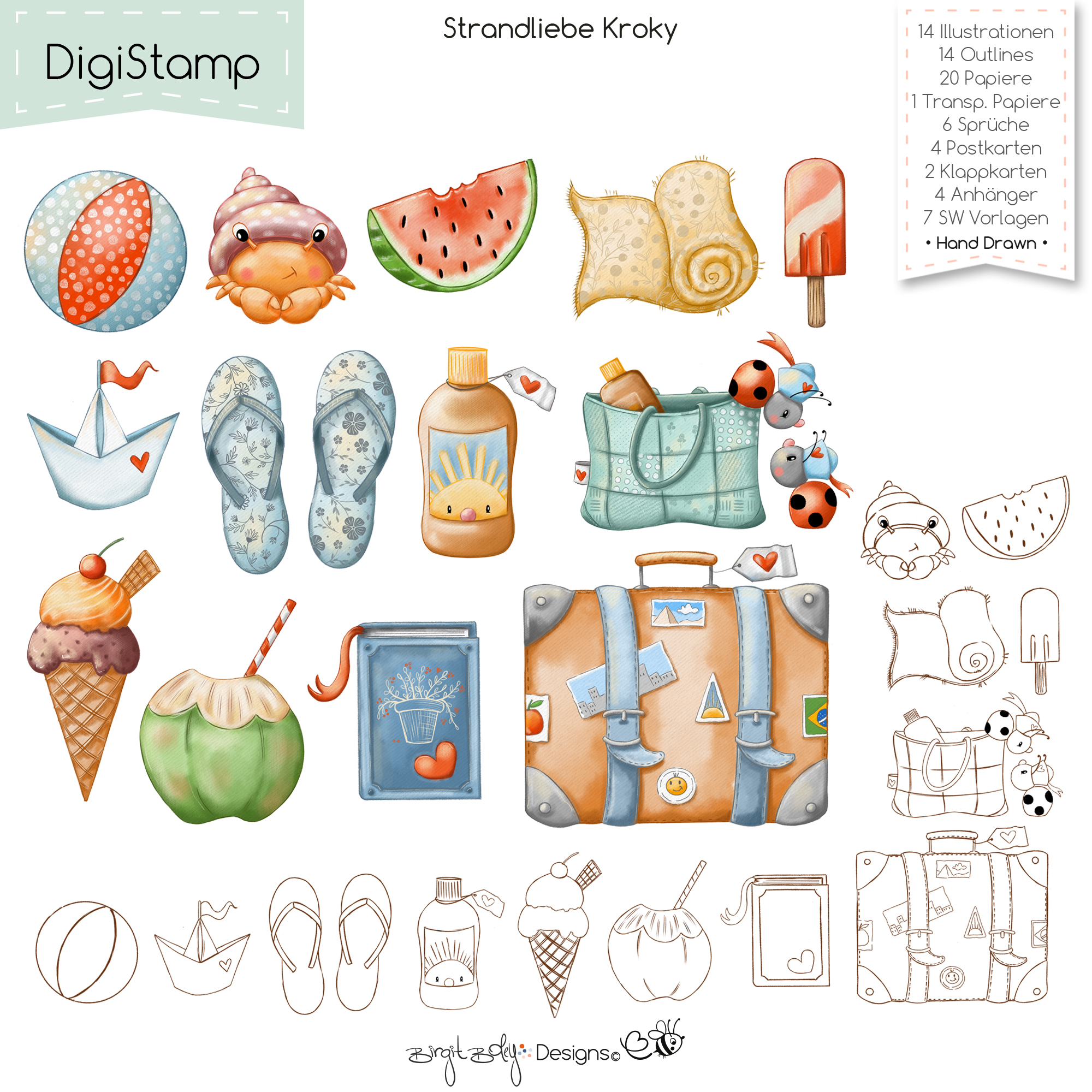 Digistamp Strandliebe Kroky [Digital] – Bild 2