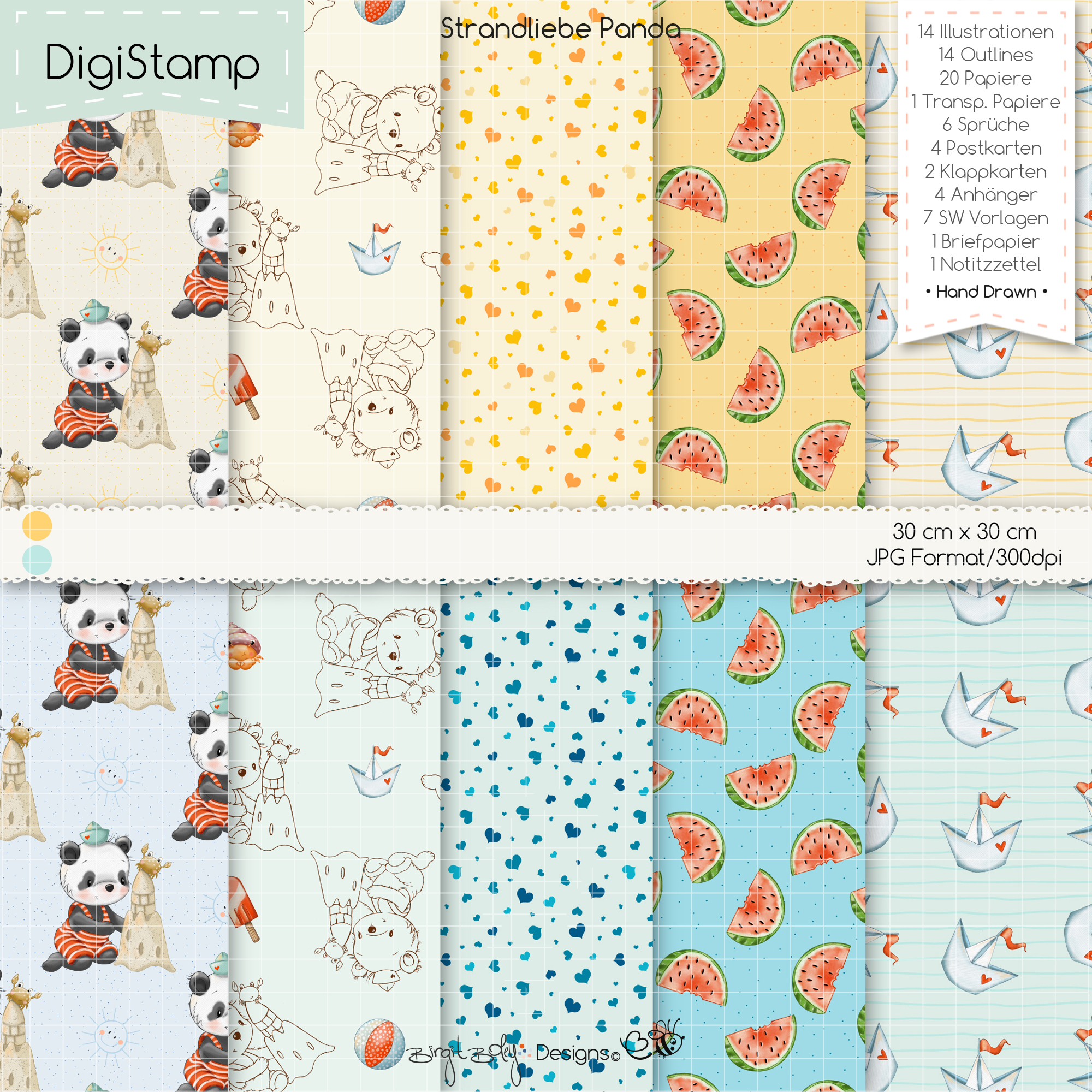 Digistamp Strandliebe Panda [Digital] – Bild 3