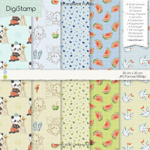 Digistamp Strandliebe Panda [Digital] – Bild 4