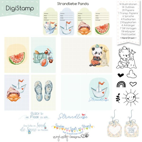 Digistamp Strandliebe Panda [Digital] – Bild 5