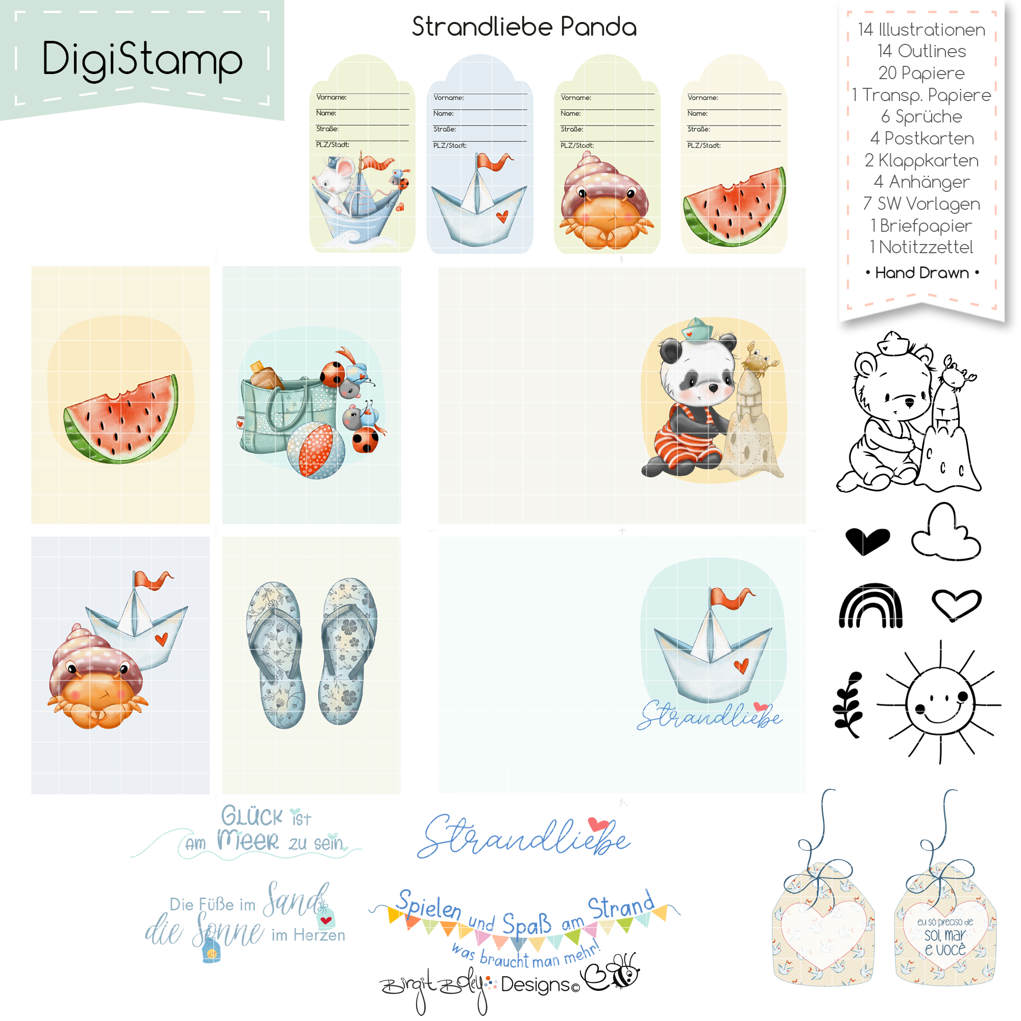 Digistamp Strandliebe Panda [Digital] – Bild 5