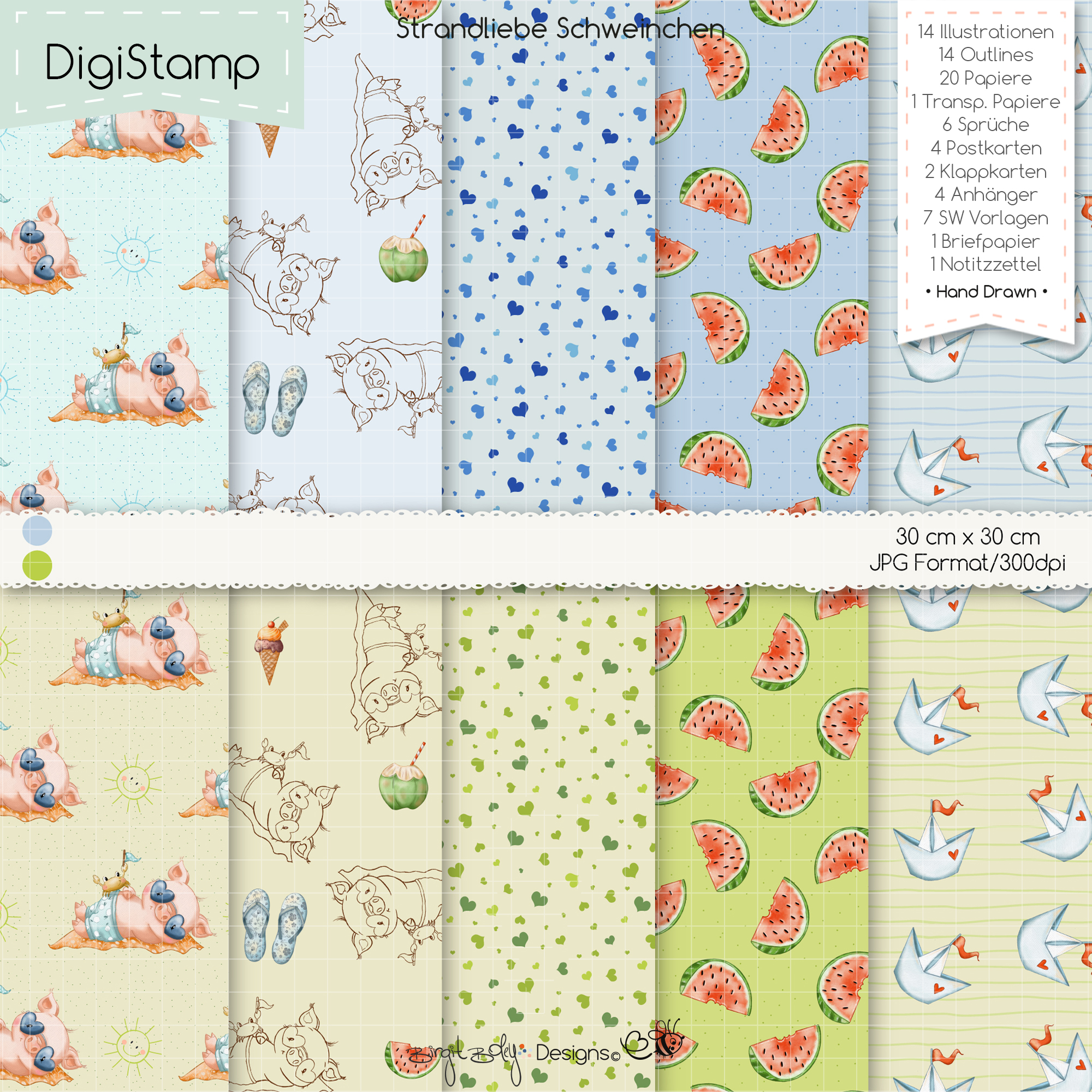 Digistamp Strandliebe Schweinchen [Digital] – Bild 3