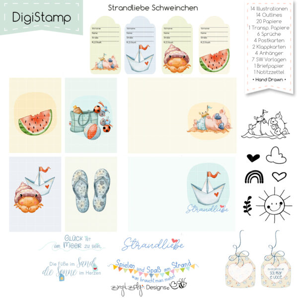 Digistamp Strandliebe Schweinchen [Digital] – Bild 5