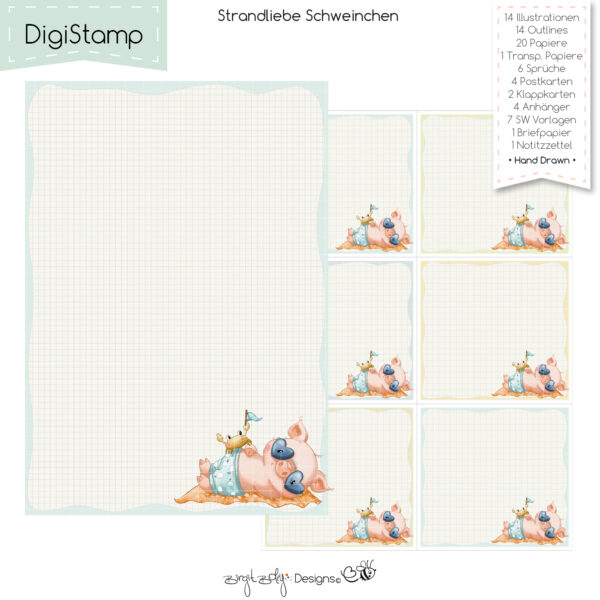 Digistamp Strandliebe Schweinchen [Digital] – Bild 6