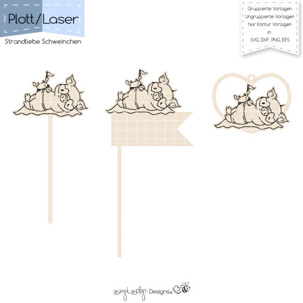 PlotLaser Strandliebe Schweinchen [Digital] – Bild 2