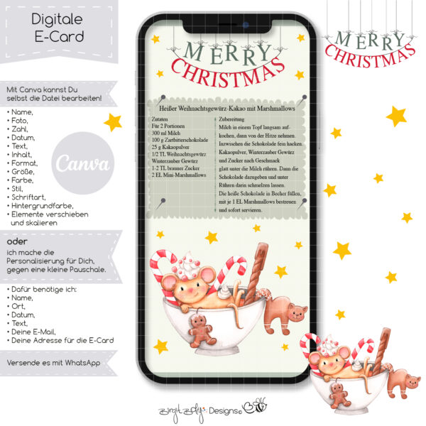 Ecard Weihnachtsgrüße Christmas Spirit Maus [Digital] – Bild 3