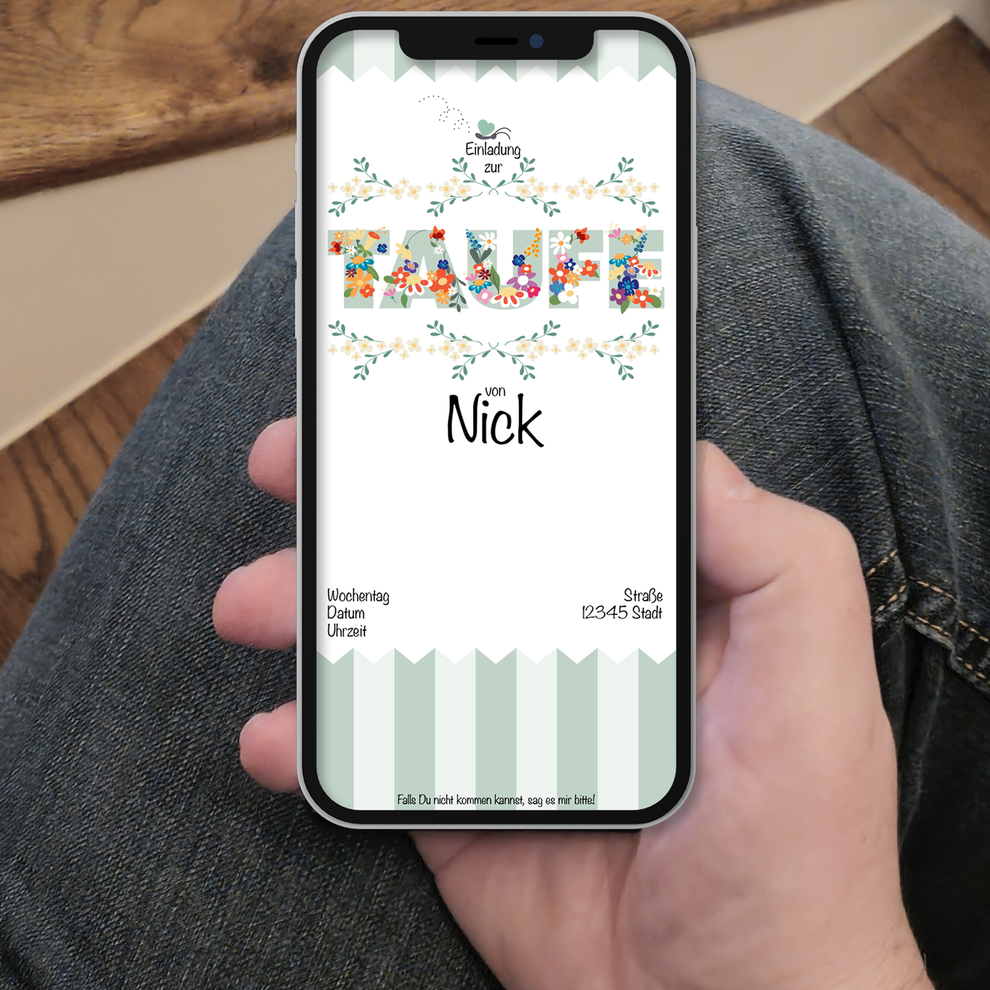 Ecard Taufe Blumen Khaki [Digital] – Bild 7