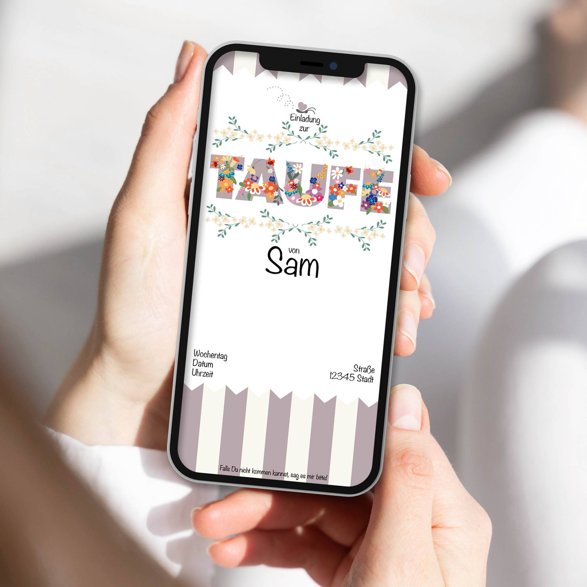 Ecard Taufe Blumen Mauve [Digital] – Bild 2