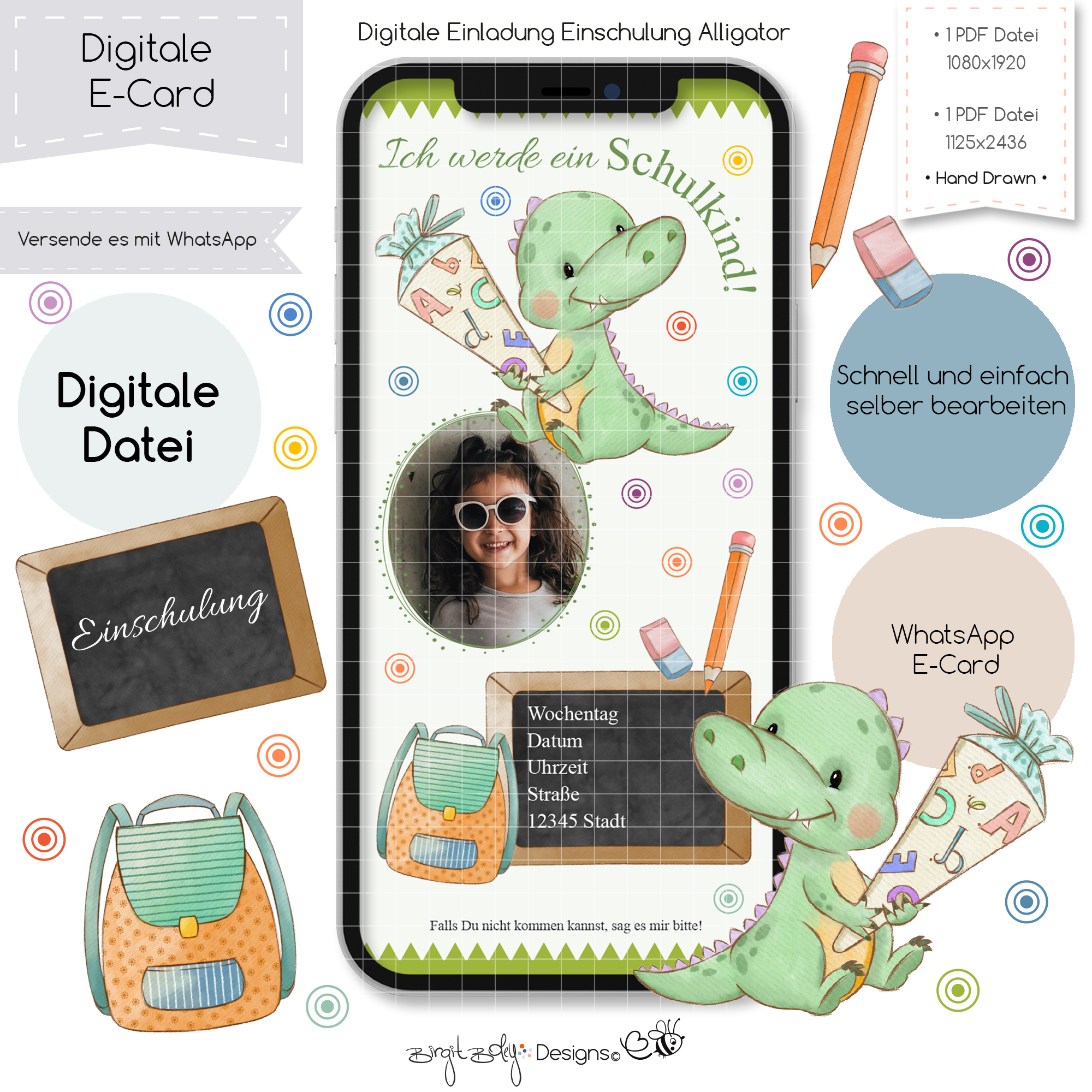 Ecard Einschulung Alligator [Digital]
