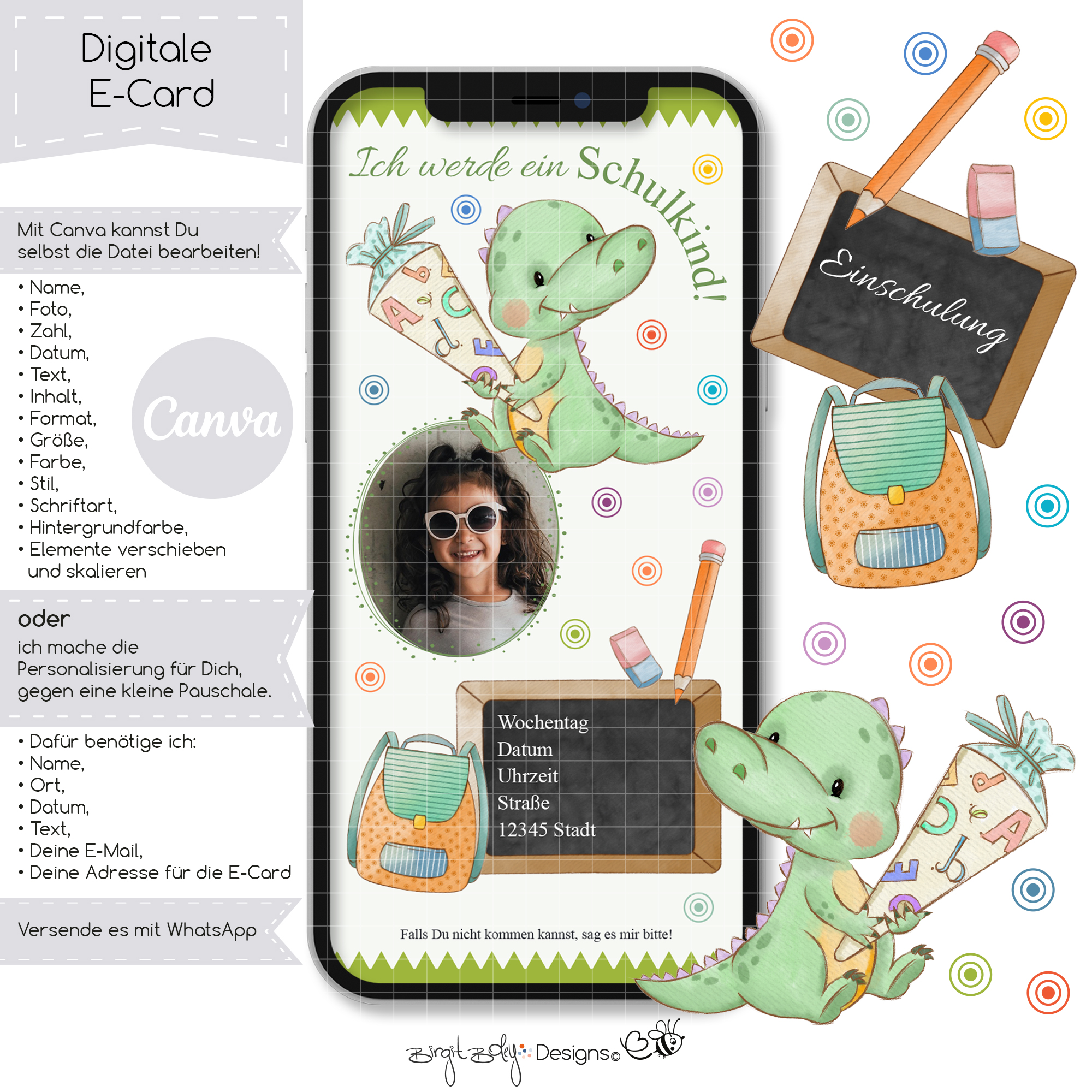 Ecard Einschulung Alligator [Digital] – Bild 3