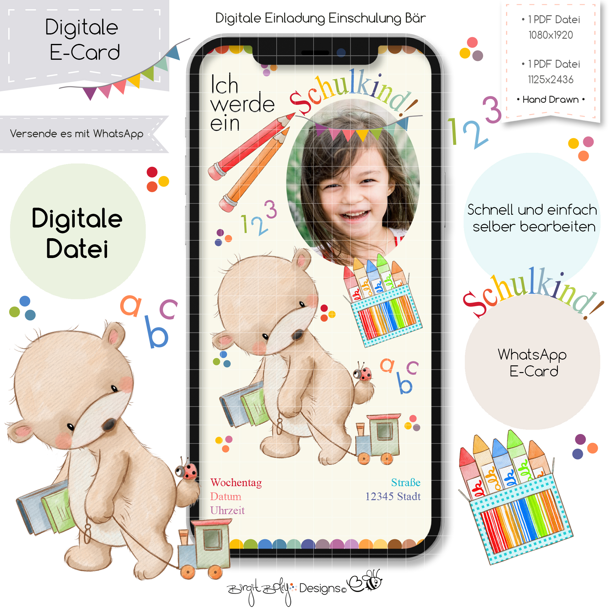 Ecard Einschulung Bär [Digital]