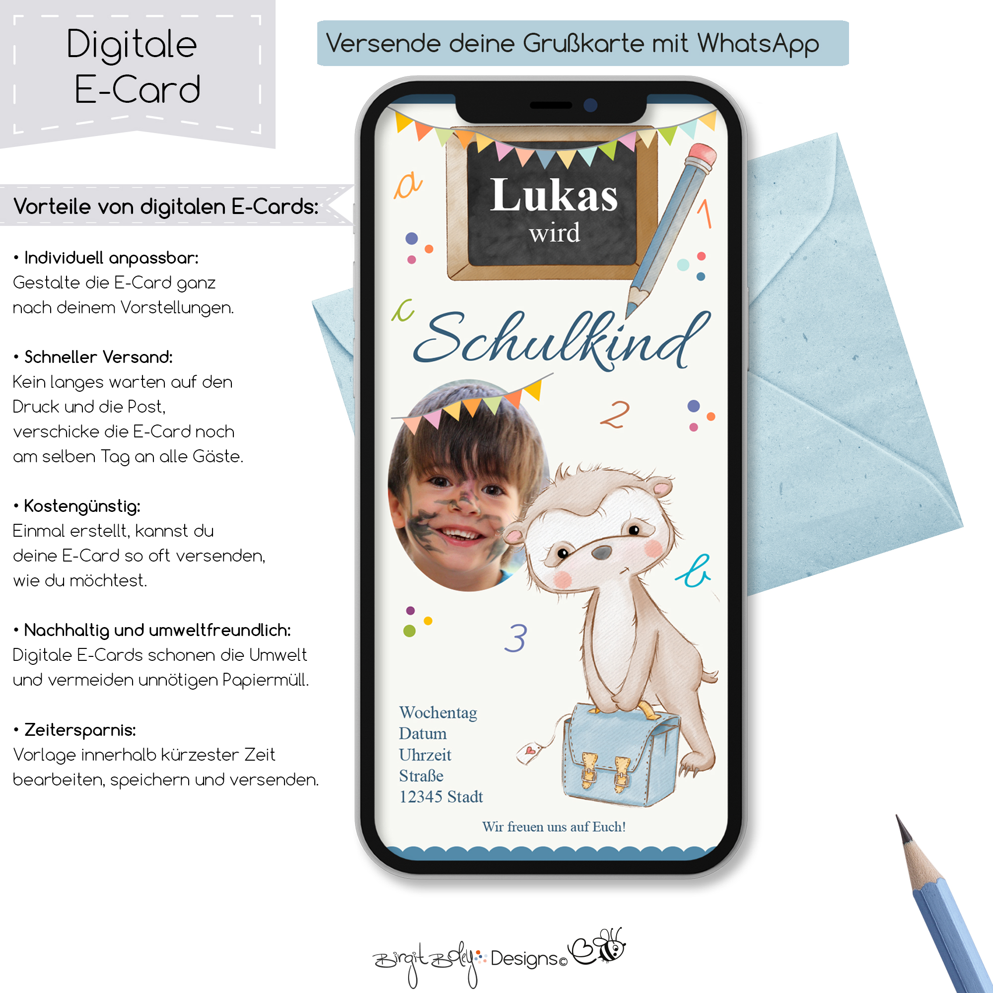 Ecard Einschulung Faultier [Digital] – Bild 5