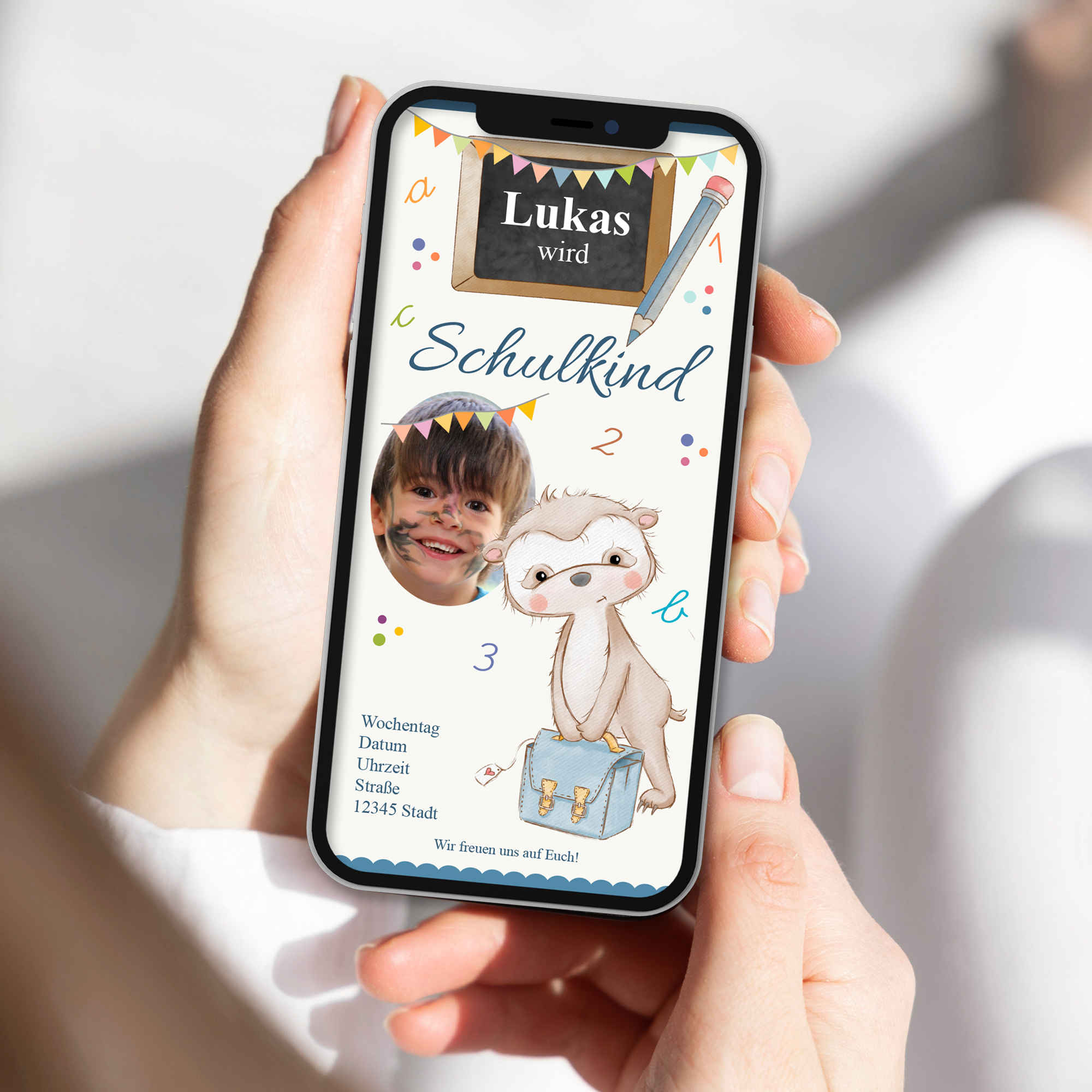 Ecard Einschulung Faultier [Digital] – Bild 2