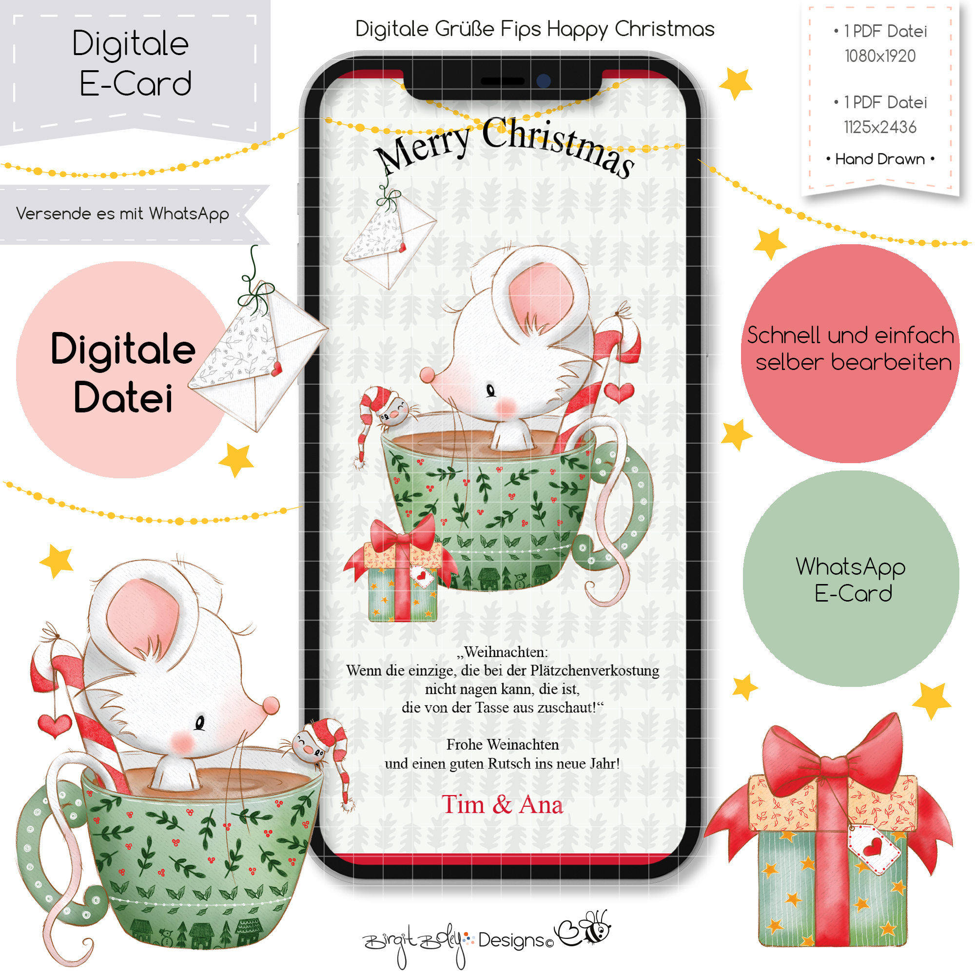 Ecard Weihnachtsgrüße Fips Happy Christmas [Digital]