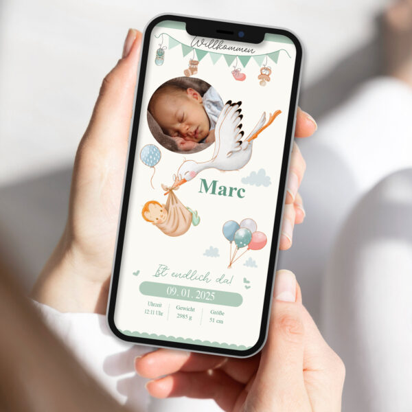 Ecard Geburtsanzeige Baby Boy [Digital] – Bild 2