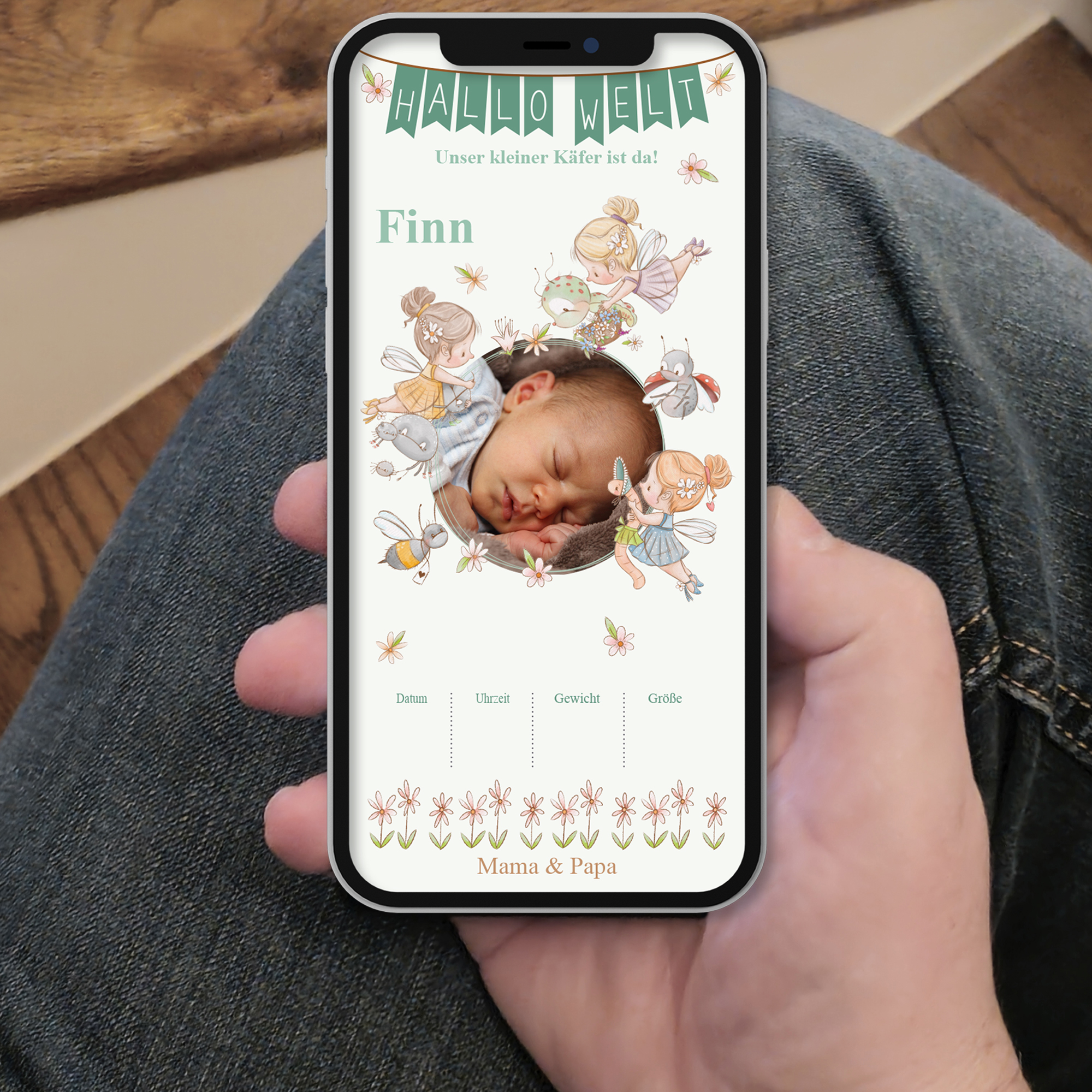 Ecard Geburtsanzeige Garten Feen [Digital] – Bild 2