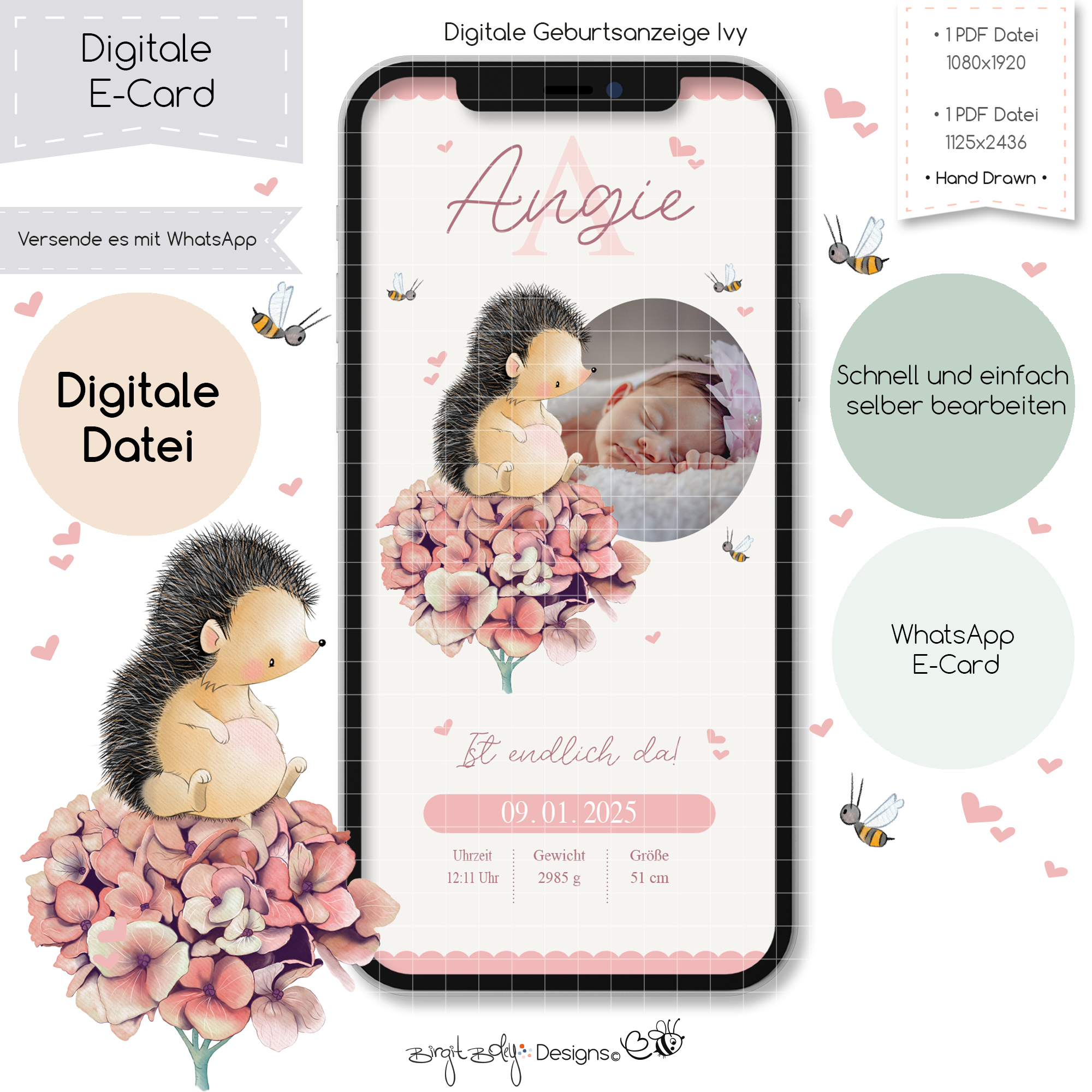 Ecard Geburtsanzeige Ivy [Digital]