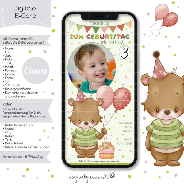 Ecard Geburtstag Bärchen [Digital] – Bild 3
