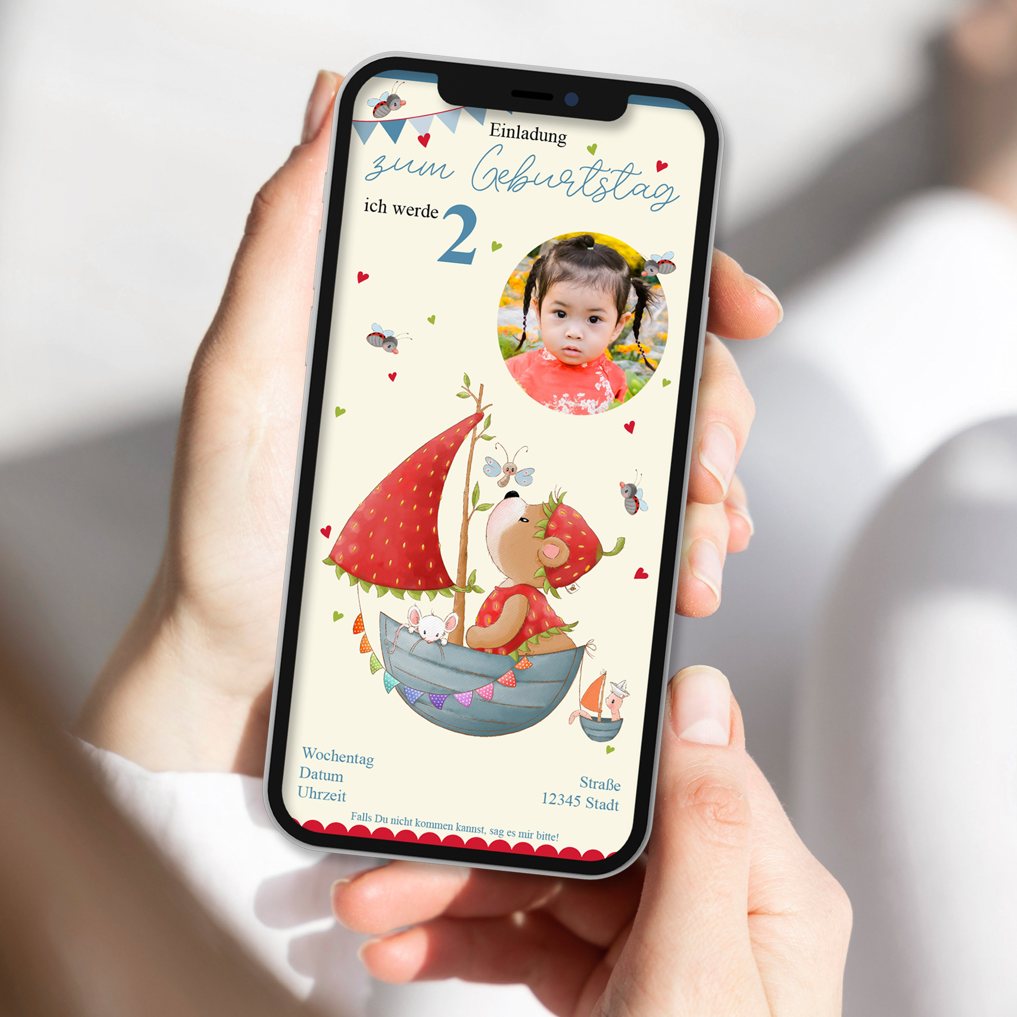 Ecard Geburtstag Erdbärchen im Boot [Digital] – Bild 2